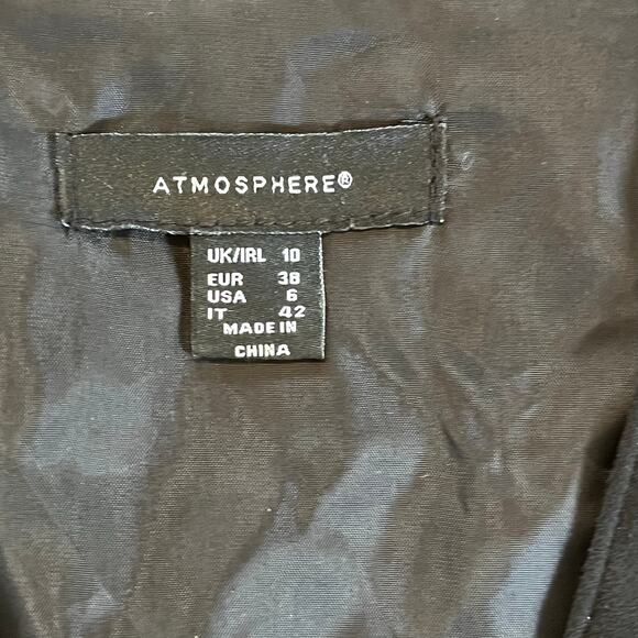 Atmosphere Black Faux Suede Fringe Vest – Boho Western Festival Style, Size 6 - Picture 7 of 13